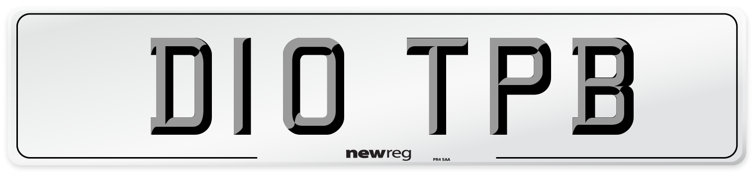 D10 TPB Number Plate from New Reg